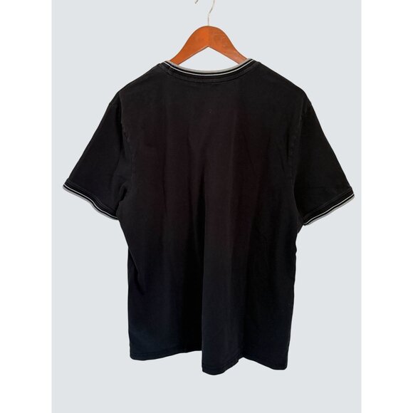 Ben Sherman Ringer Pocket Tee Black Chest Pocket Ribbed Striped Collar & Cuffs X - Picture 5 of 7